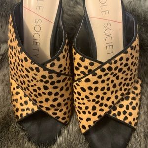 Cheetah slip on heels